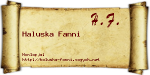 Haluska Fanni névjegykártya